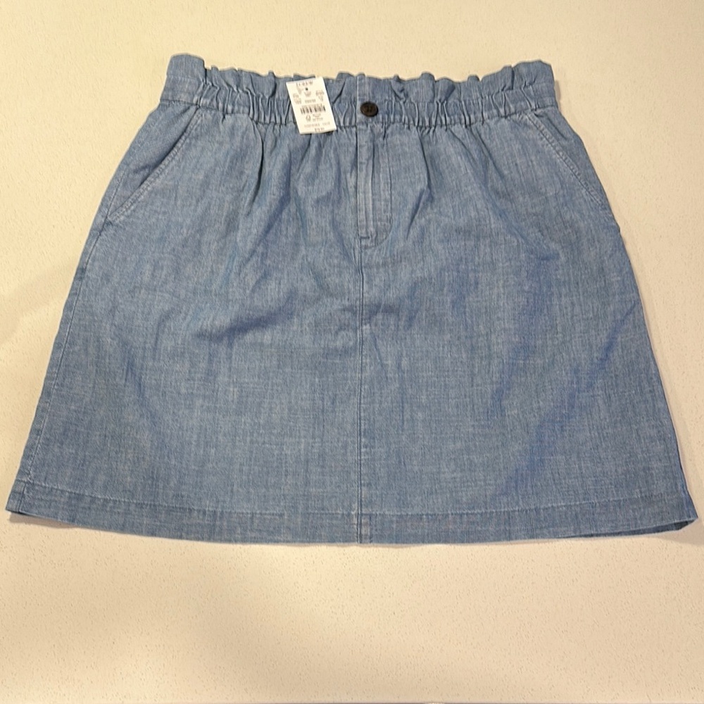J.Crew Factory Chambray paper-bag mini skirt NWT Size 12